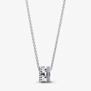 Pandora Signature Logo Pavé & Beads Pendant & Necklace - 392311C01 (image for) Pandora Signature Logo Pavé & Beads Pendant & Necklace - 392311C01