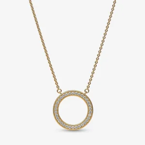 Pandora Signature Pavé & Hearts Circle Pendant Necklace - 362735C01-45 (image for) Pandora Signature Pavé & Hearts Circle Pendant Necklace - 362735C01-45