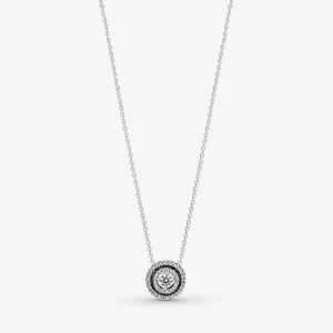 Pandora Sparkling Double Halo Collier Necklace - 399414C01-45 (image for) Pandora Sparkling Double Halo Collier Necklace - 399414C01-45