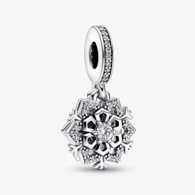 Pandora Sparkling Snowflake Double Dangle Charm - 792355C01 Pandora Sparkling Snowflake Double Dangle Charm - 792355C01