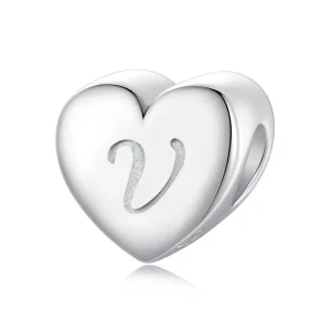 (image for) PANDORA Style Heart Letter V Charm - SCP065Charm -V