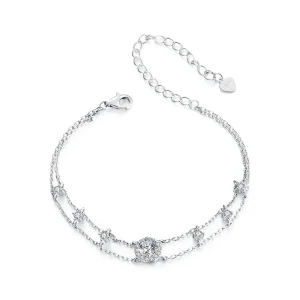 PANDORA Style Sparkling Double Moissanite Bracelet (One Certificate) - MSB013 (image for) PANDORA Style Sparkling Double Moissanite Bracelet (One Certificate) - MSB013