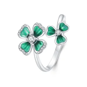 PANDORA Style Four Leaf Clover Open Ring - BSR528-E (image for) PANDORA Style Four Leaf Clover Open Ring - BSR528-E