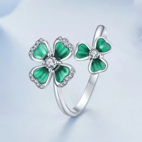 PANDORA Style Four Leaf Clover Open Ring - BSR528-E PANDORA Style Four Leaf Clover Open Ring - BSR528-E