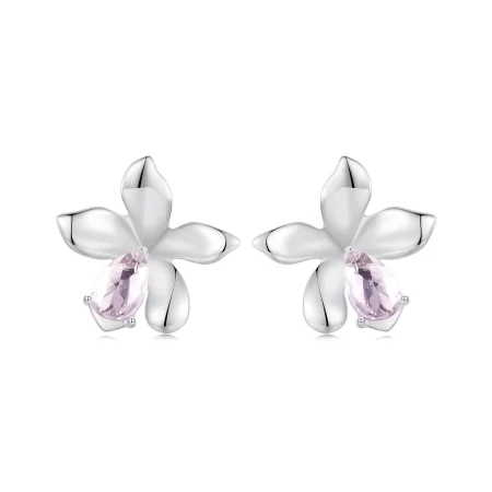 PANDORA Style Pink Flower Earrings - SCE1723 PANDORA Style Pink Flower Earrings - SCE1723