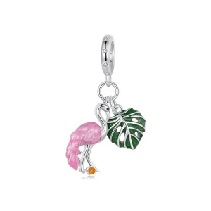 PANDORA Style Flamingo Tortoise Leaf Dangle - SCC2830 (image for) PANDORA Style Flamingo Tortoise Leaf Dangle - SCC2830
