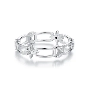 PANDORA Style Star and Moon Chain Ring - SCR1043 (image for) PANDORA Style Star and Moon Chain Ring - SCR1043