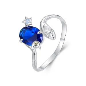 PANDORA Style Star-Moon Snake Ring - BSR557 (image for) PANDORA Style Star-Moon Snake Ring - BSR557