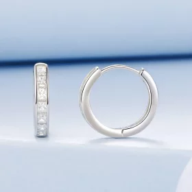 PANDORA风格公主方形闪耀耳环 - BSE1102 PANDORA风格公主方形闪耀耳环 - BSE1102