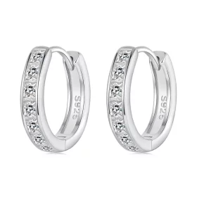 PANDORA风格公主方形闪耀耳环 - BSE1102 PANDORA风格公主方形闪耀耳环 - BSE1102