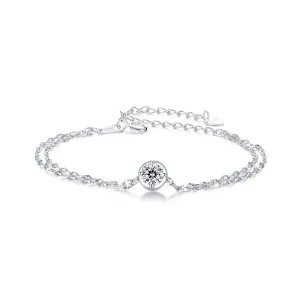 PANDORA Style 0.5ct Moissanite double tile bracelet (with one certificate) - MSB020 (image for) PANDORA Style 0.5ct Moissanite double tile bracelet (with one certificate) - MSB020