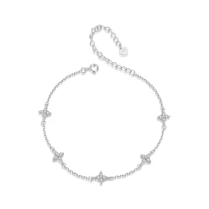 PANDORA Style Four Leaf Clover Anklet - BST008 (image for) PANDORA Style Four Leaf Clover Anklet - BST008