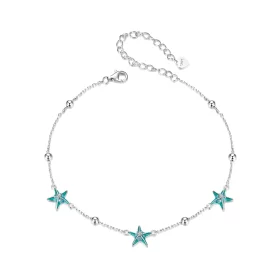 PANDORA Style Starfish Teal Anklet - SCT026 PANDORA Style Starfish Teal Anklet - SCT026