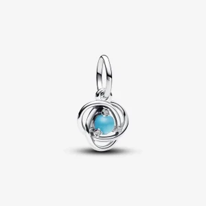 Pandora December Turqoise Blue Eternity Circle Dangle Charm - 793125C12 (image for) Pandora December Turqoise Blue Eternity Circle Dangle Charm - 793125C12
