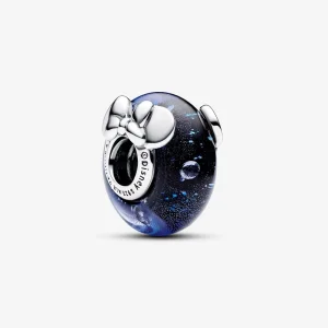 Pandora Disney Mickey Mouse & Minnie Mouse Blue Murano Glass Charm - 792958C01 (image for) Pandora Disney Mickey Mouse & Minnie Mouse Blue Murano Glass Charm - 792958C01