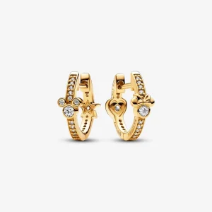 Pandora Disney Mickey Mouse & Minnie Mouse Sparkling Hoop Earrings - 262959C01 (image for) Pandora Disney Mickey Mouse & Minnie Mouse Sparkling Hoop Earrings - 262959C01