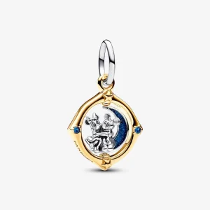Pandora Disney Mickey Mouse & Minnie Mouse Two-tone Spinning Moon Dangle Charm - 762955C01 (image for) Pandora Disney Mickey Mouse & Minnie Mouse Two-tone Spinning Moon Dangle Charm - 762955C01