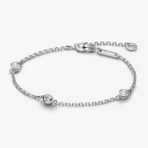Pandora Era Bezel Lab-grown Diamond Station Chain Bracelet 0.30 carat tw Sterling Silver - 593109C01 (image for) Pandora Era Bezel Lab-grown Diamond Station Chain Bracelet 0.30 carat tw Sterling Silver - 593109C01