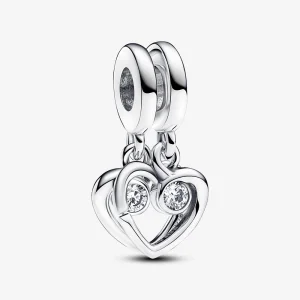 Pandora Forever & Always Splittable Dangle Charm - 793232C01 (image for) Pandora Forever & Always Splittable Dangle Charm - 793232C01