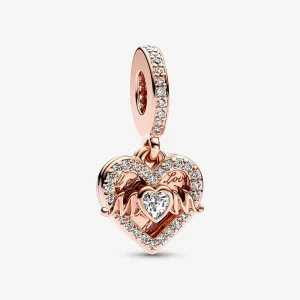 Pandora Heart & Mum Dangle Charm - 789402C01 (image for) Pandora Heart & Mum Dangle Charm - 789402C01