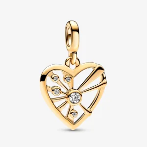 Pandora Heart & Rays Medallion Dangle Charm - 762691C01 (image for) Pandora Heart & Rays Medallion Dangle Charm - 762691C01