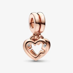 Pandora Linked Sister Hearts Split Dangle Charm - 789538C01 (image for) Pandora Linked Sister Hearts Split Dangle Charm - 789538C01
