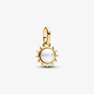 Pandora ME Treated Freshwater Cultured Pearl Sun Mini Dangle Charm - 763035C01 (image for) Pandora ME Treated Freshwater Cultured Pearl Sun Mini Dangle Charm - 763035C01