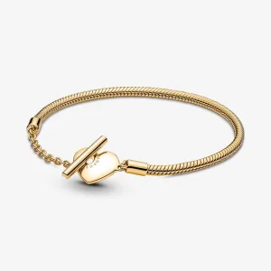 Pandora Moments Heart T-Bar Snake Chain Bracelet - 569285C00 (image for) Pandora Moments Heart T-Bar Snake Chain Bracelet - 569285C00