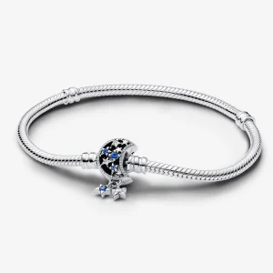 Pandora Moments Sparkling Moon Clasp Snake Chain Bracelet - 592819C01 (image for) Pandora Moments Sparkling Moon Clasp Snake Chain Bracelet - 592819C01