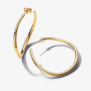 Pandora Organically Shaped 42 mm Open Hoop Earrings - 263299C00 (image for) Pandora Organically Shaped 42 mm Open Hoop Earrings - 263299C00