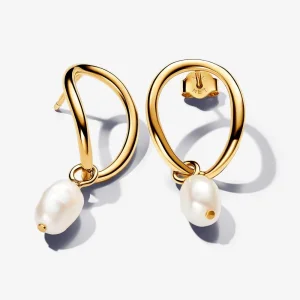 Pandora Organically Shaped Circle & Baroque Treated Freshwater Cultured Pearl Earrings - 263281C01 (image for) Pandora Organically Shaped Circle & Baroque Treated Freshwater Cultured Pearl Earrings - 263281C01