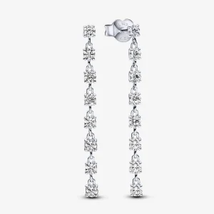 Pandora Sparkling Eight Stones Drop Earrings - 293159C01 (image for) Pandora Sparkling Eight Stones Drop Earrings - 293159C01