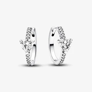 Pandora Sparkling Heart Hoop Earrings - 293101C01 (image for) Pandora Sparkling Heart Hoop Earrings - 293101C01