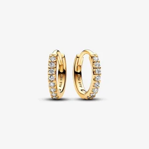 Pandora Sparkling Huggie Hoop Earrings - 263015C01 (image for) Pandora Sparkling Huggie Hoop Earrings - 263015C01