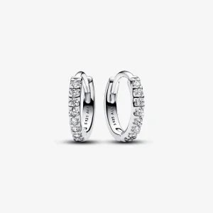 Pandora Sparkling Huggie Hoop Earrings - 293015C01 (image for) Pandora Sparkling Huggie Hoop Earrings - 293015C01