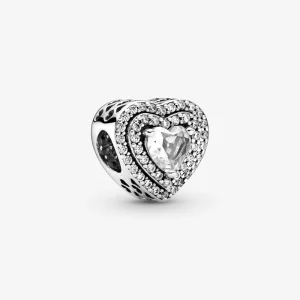 Pandora Sparkling Leveled Hearts Charm - 799218C01 (image for) Pandora Sparkling Leveled Hearts Charm - 799218C01