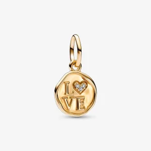 Pandora Sparkling Love Stamp Dangle Charm - 752605C01 (image for) Pandora Sparkling Love Stamp Dangle Charm - 752605C01