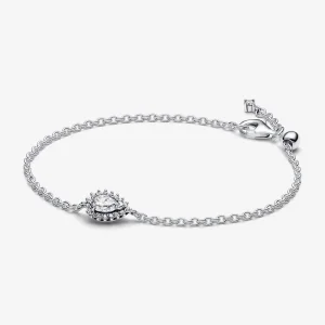 Pandora Sparkling Pear Halo Chain Bracelet - 593001C01 (image for) Pandora Sparkling Pear Halo Chain Bracelet - 593001C01