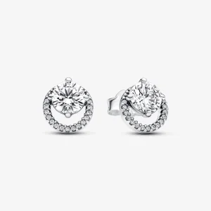 Pandora Sparkling Round Halo Stud Earrings - 291248C01 (image for) Pandora Sparkling Round Halo Stud Earrings - 291248C01