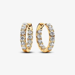 Pandora Sparkling Row Eternity Hoop Earrings - 263002C01 (image for) Pandora Sparkling Row Eternity Hoop Earrings - 263002C01