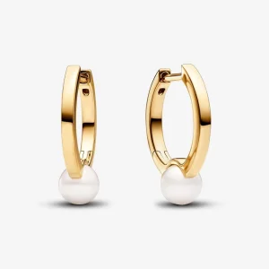 Pandora Treated Freshwater Cultured Pearl Hoop Earrings - 263170C01 (image for) Pandora Treated Freshwater Cultured Pearl Hoop Earrings - 263170C01