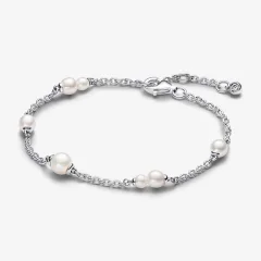 (image for) Pandora Treated Freshwater Cultured Pearl Station Chain Bracelet - 593172C01