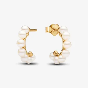 Pandora Treated Freshwater Cultured Pearls Open Hoop Earrings - 263179C01 (image for) Pandora Treated Freshwater Cultured Pearls Open Hoop Earrings - 263179C01