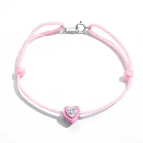 Pandora Style Pink Heart Anklet - SCT022 Pandora Style Pink Heart Anklet - SCT022