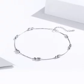 Pandora Style Silver Small Round Beads Anklet - SCT010 Pandora Style Silver Small Round Beads Anklet - SCT010