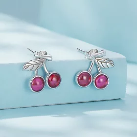 Pandora Style Cherry Stud Earrings - SCE1604 Pandora Style Cherry Stud Earrings - SCE1604