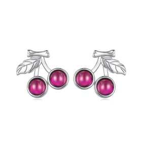 Pandora Style Cherry Stud Earrings - SCE1604 Pandora Style Cherry Stud Earrings - SCE1604