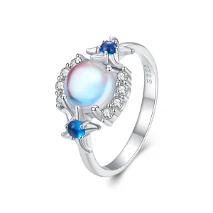 Pandora Style Gradient Moonstone Starfish Ring - BSR446 (image for) Pandora Style Gradient Moonstone Starfish Ring - BSR446