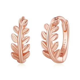 Pandora Style Leaves Hoops Earrings - BSE500-C Pandora Style Leaves Hoops Earrings - BSE500-C