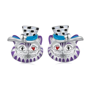 Pandora Style Weird Magician Cat Stud Earrings - BSE823 (image for) Pandora Style Weird Magician Cat Stud Earrings - BSE823